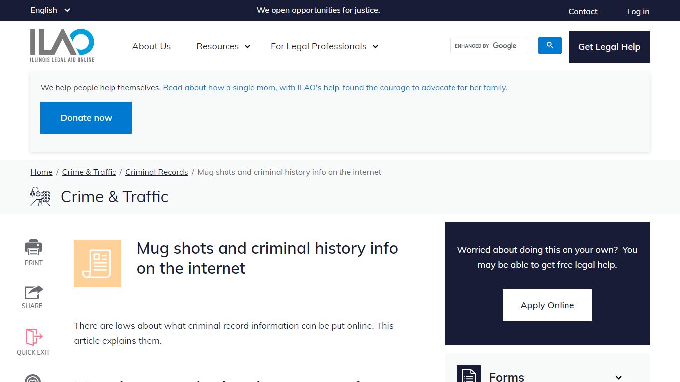 Mug shots and criminal history info on the internet | Illinois Legal ...