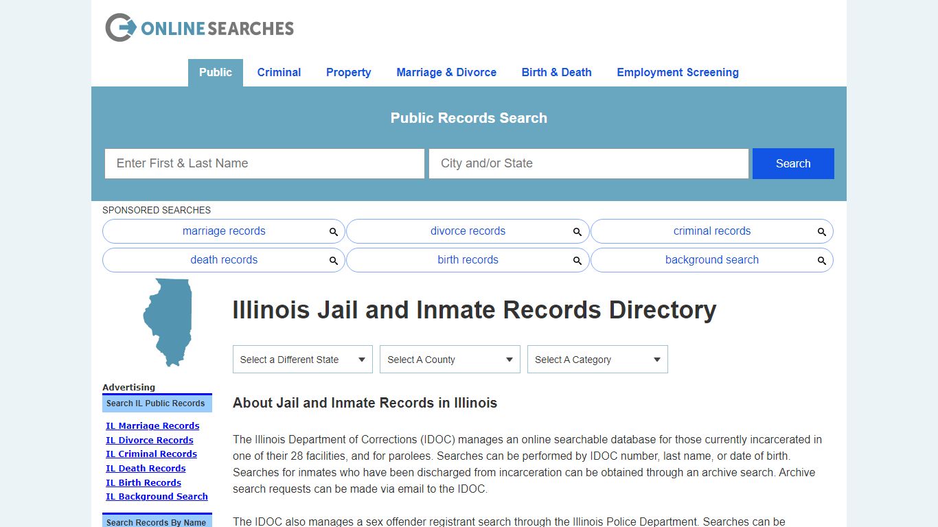 Illinois Jail and Inmate Records Search Directory - OnlineSearches.com