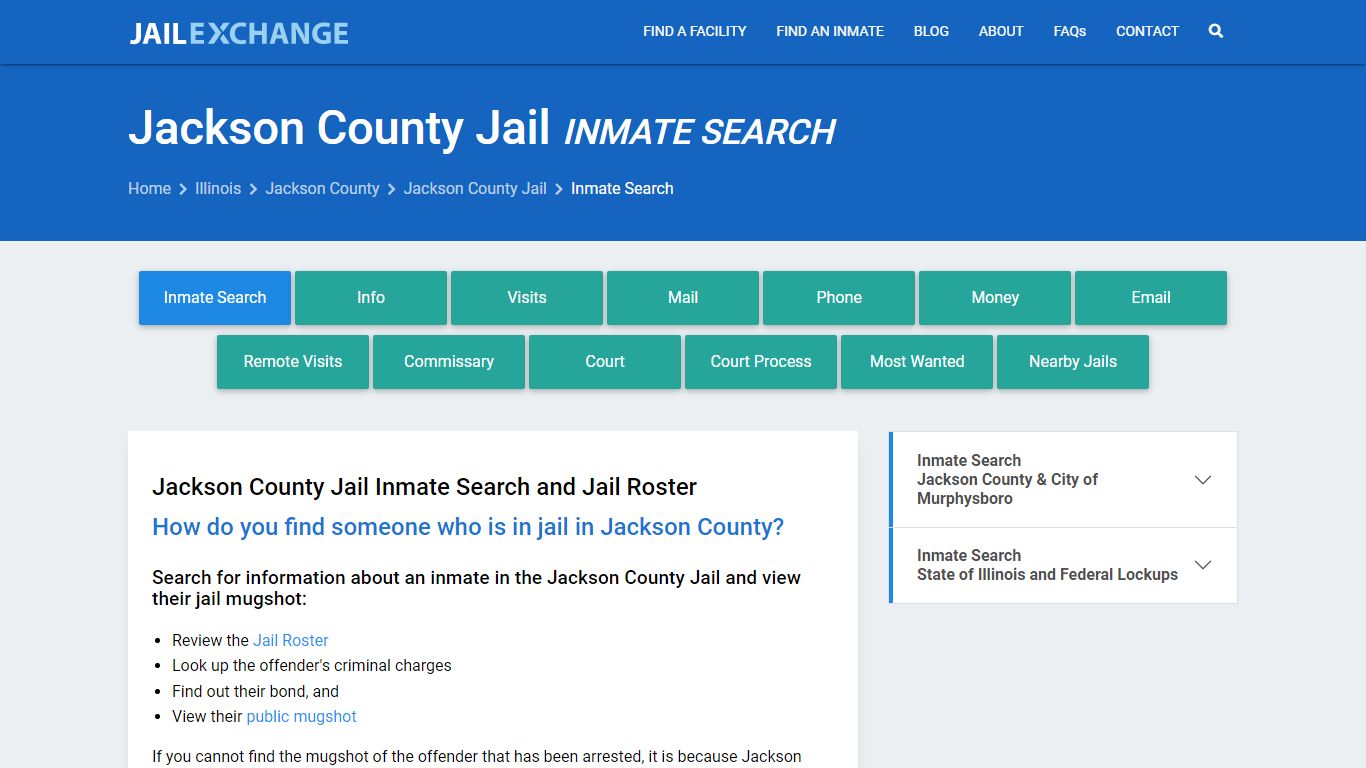 Inmate Search: Roster & Mugshots - Jackson County Jail, IL
